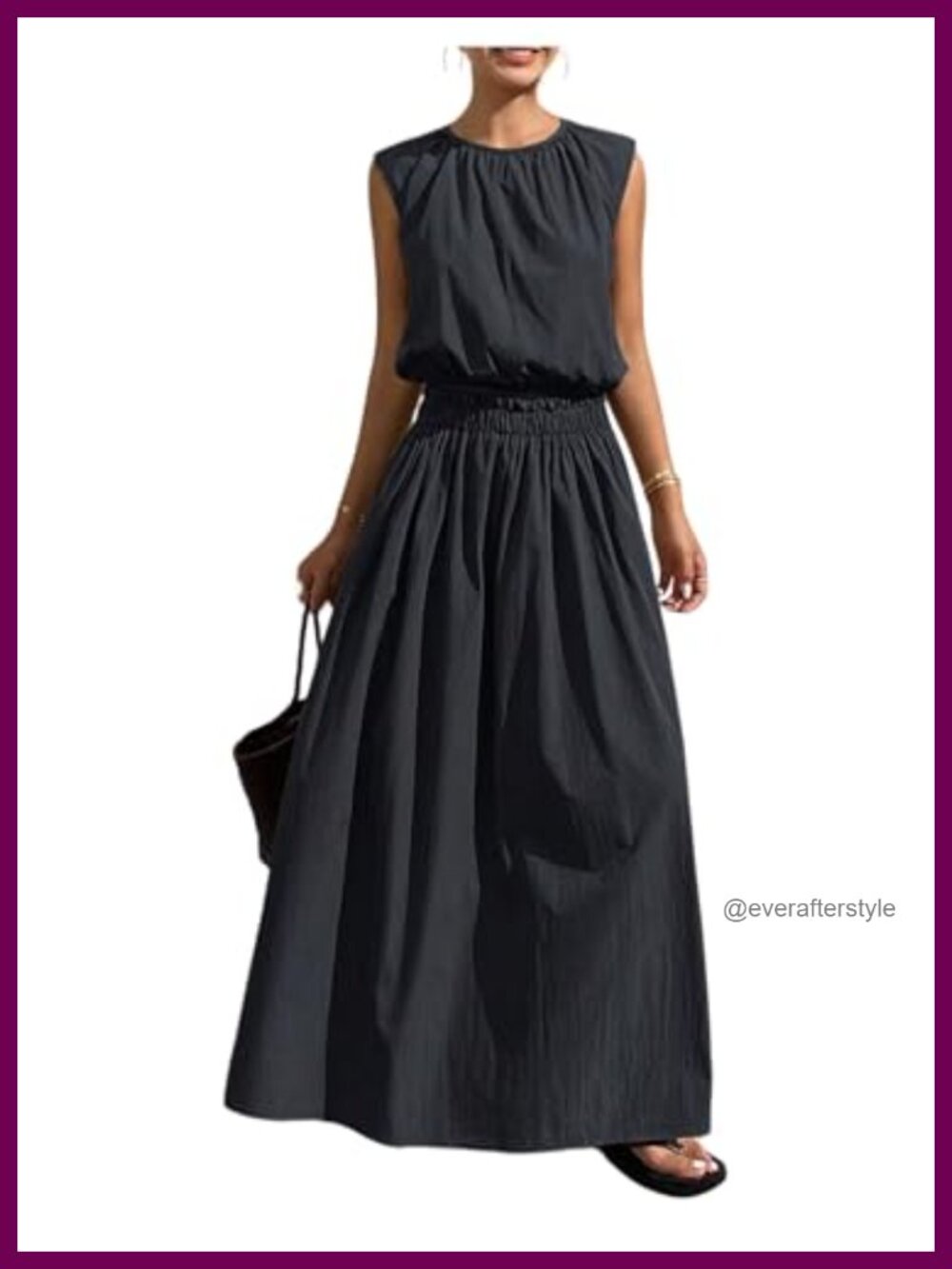 Women 2 Piece Boho Crop Tank Top Maxi Skirt Set Sleeveless Ruched Polyester